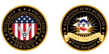 Integrity Excellence Air Force Coins Drafts